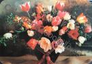 Jarrón con tulipanes y rosas